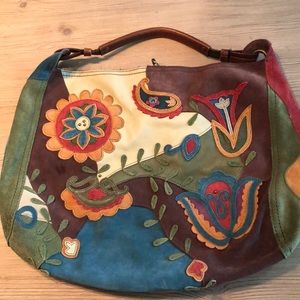 Lucky suede patchwork bag.